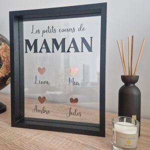 Les Cadres Cadre flottant personnalisé “Les petits cœurs de maman"