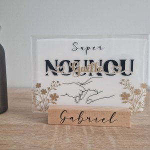 plaque acrylique personnalisée super nounou