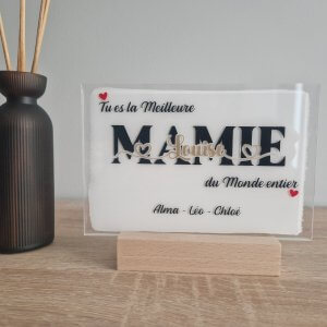 Les Plaques plaque acrylique personnalisée “meilleure Mamie du monde”