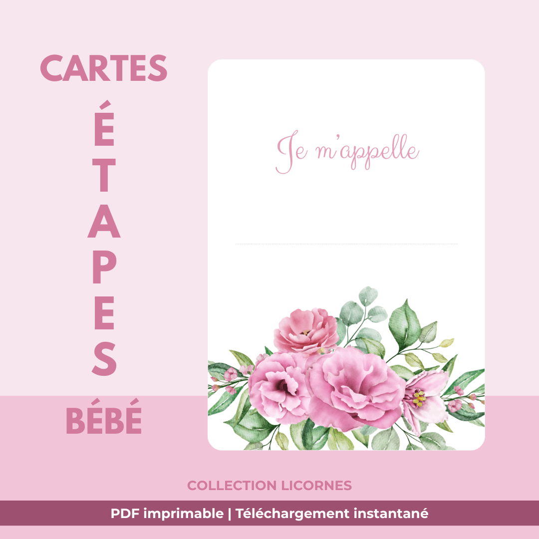 cartes Étapes bébé & premières fois | licornes cartes Étapes bébé & premières fois | licornes