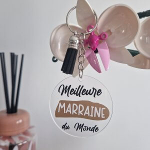 Accessoires porte clés "meilleure marraine du monde"