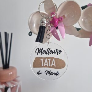 Accessoires porte clés "meilleure tata du monde"