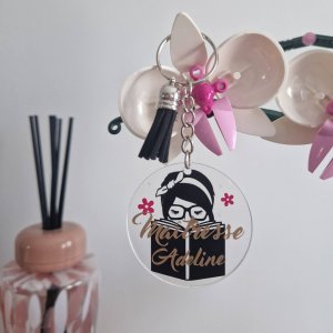 Accessoires porte clés "maîtresse avec prénom"